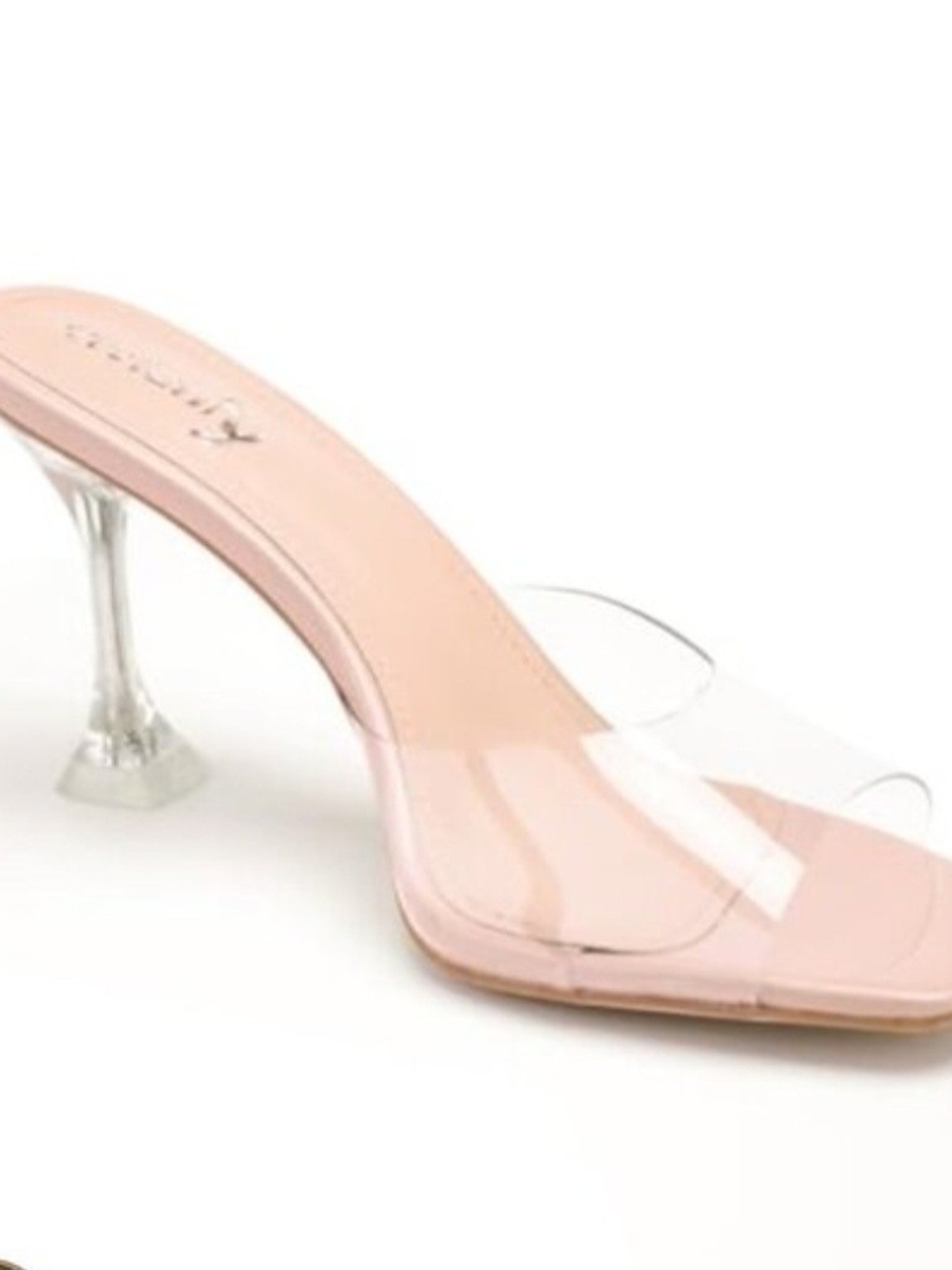 Vivianly Green Clear Lucite Heel Slide Sandals - Green - Picture 9 of 12
